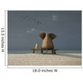 thumbnail image 2 of Wallmonkeys Elephant and Dog Sit on a Beach Peel and Stick Wall Decals Mural WM190889 (18 in W x 14 in H), 2 of 4