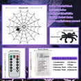 thumbnail image 4 of Halloween Spider Web Lights 4FT Diameter 70 LED with Black Spider  Waterproof Purple Net Lights  Remote Control  8 Modes Cobweb Halloween Decorations for House Garden Indoor Outdoor Scary, 4 of 8