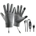 thumbnail image 2 of 1PC USB Heated Gloves for Men Women - Electric Hand Warmers with 3 Adjustable Temperatures, Mesh Fabric, Full Finger Design, Heated Back and 5 Fingers for Winter - Grey (M), 2 of 9