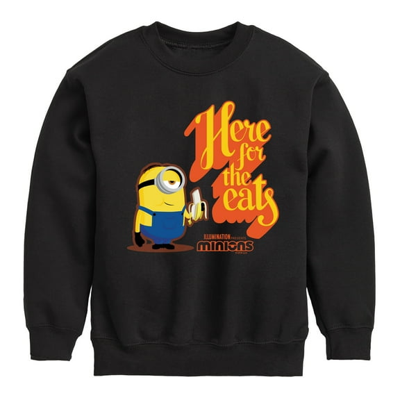 Despicable Me Minions - Only Here For The Eats - Toddler & Youth Crewneck Fleece Sweatshirt