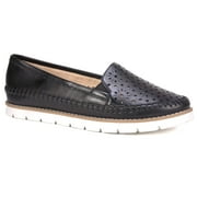 WHITE MOUNTAIN Shoes DEMARCO Women's Flat, BLACK/BURN/SMOOTH, 11 M
