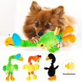 thumbnail image 2 of Juguete para perros con forma de pollo chirriante, de color naranja y amarillo: juguete de peluche duradero y resistente a las mordeduras, juguete interactivo de entrenamiento sonoro para perros., 2 of 5