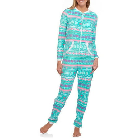 Women's and Women's Plus Microfleece Sleepwear Adult Onesie Union Suit Pajama (Sizes XS-3X)