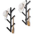 thumbnail image 1 of Paquete de 2 percheros verticales para colgar en la pared, estante vertical de metal para sombreros, chaquetas, bolsos, entrada y recámara, 1 of 4