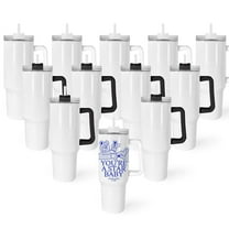 40oz sublimation Tumbler with Handle stainless steel Insulated mug Large Tumbler Cup for DIY Craft Heat Press Print 12 pack