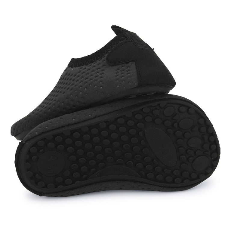 L-run Baby Walker Shoes Boys Girls Flexible Shoes for Baby Black 6-12 Months