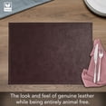 thumbnail image 2 of Luxurious Dark Brown w/Burgundy Hint Vegan Leather Placemats 4 Pack, 2 of 6