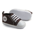 thumbnail image 4 of Dakaela Unisex Baby Boys Girls Canvas Shoes Newborn Non Slip High Top Sneakers Infant Flat Loafers Toddler First Walkers Shoes Coffee, 4 of 6