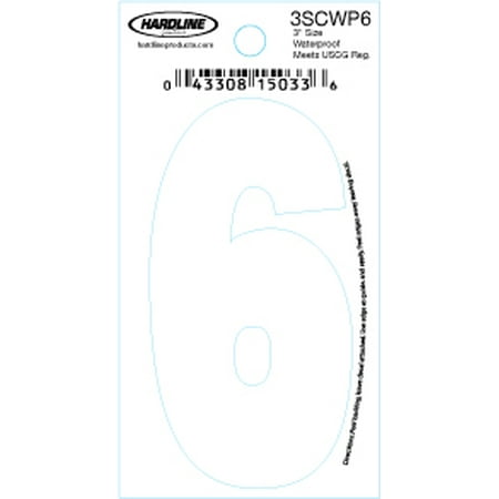 Hardline Letter Number Kit - Hardline Products 3 Inch Number 6 WHITE 3SCWP6