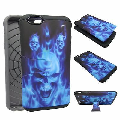 - For Iphone 6S Plus 5.5 Hybrid Drop Protective Shock Proof Shock Absorb Enhanced Bumper Dual Layer Designer Case Shield Box Blue Devil Case Cover Kickstand