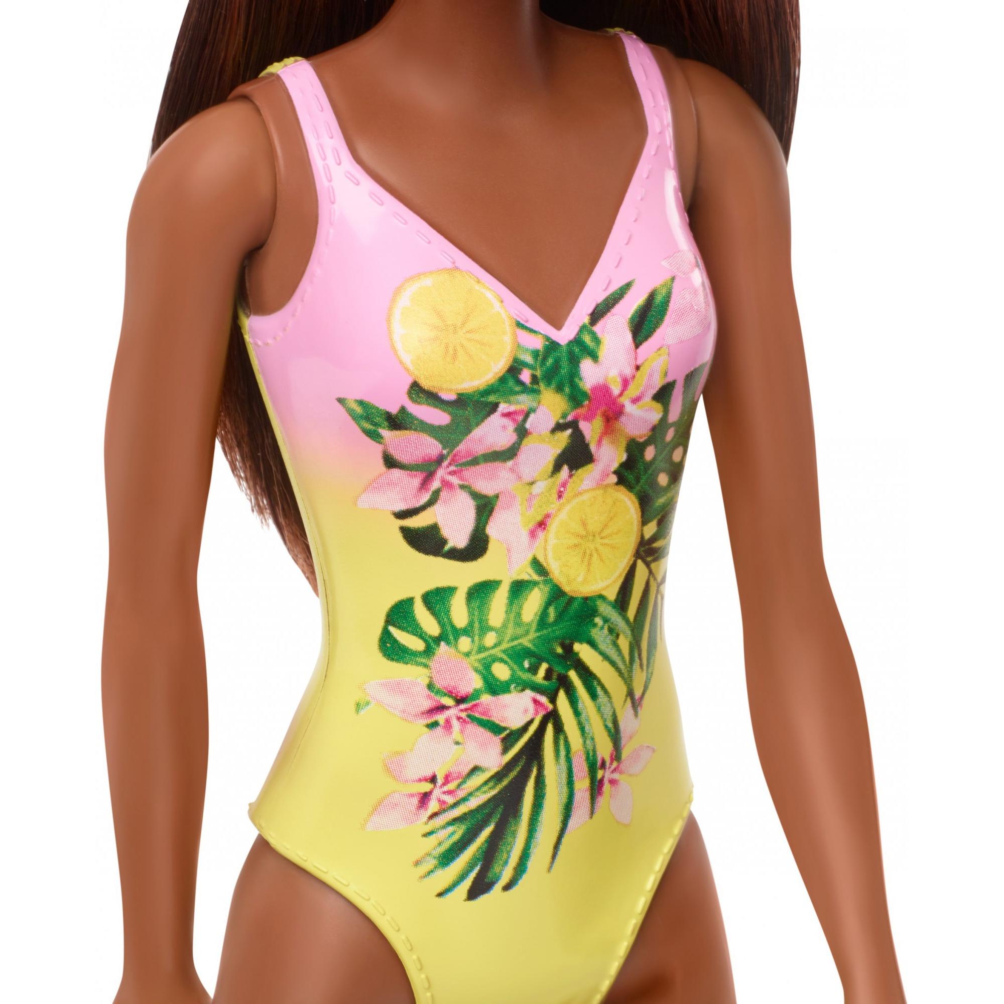 Barbie Swimsuit Beach Doll with Brown Hair & Tropical Floral Print Suit - image 3 of 6