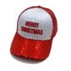 thumbnail image 2 of Gorra de béisbol con lentejuelas bordada para camionero con diseño de feliz Navidad, 2 of 4