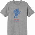 thumbnail image 2 of Blue Horse And Cowboy Adult Blue Crew Neck Short Sleeve Tee-Large, 2 of 3
