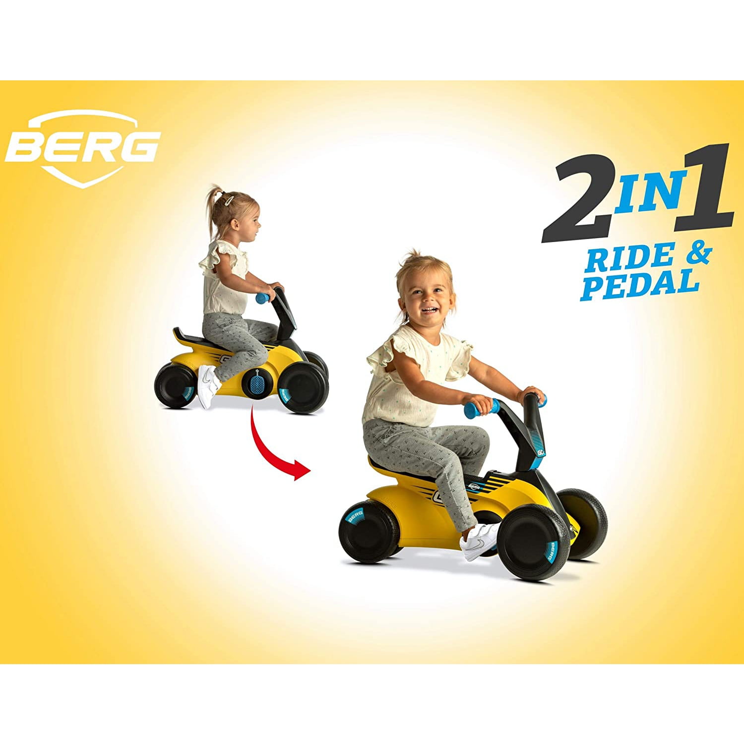 BERG Toys GO2 Children's 2-in-1 Toddler Push and Pedal Small Go