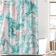thumbnail image 1 of Cortina de ducha de tela impermeable, cortina de ducha de lujo con 12 ganchos, 71 x 71 pulgadas, cortinas de ducha lavables de pie, tela de poliéster para decoración del hogar del baño, arena movediza verde polvo ER, 1 of 7