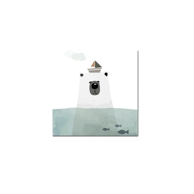 cuadro decorativo boat bear lienzo by suma 1 pieza 60 X 60 CM