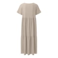 thumbnail image 4 of V Neck Irregular Hem Maxi Dress For Women Spring Summer Color Styles In Various Sizes, 4 of 5
