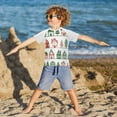 thumbnail image 3 of FORMRS Boys Rash Guard with Short Sleeves UPF 50+ Swim Shirts Sizes 3-12T, White Christmas House, 3 of 6