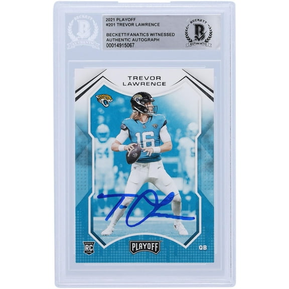 Trevor Lawrence Jacksonville Jaguars Autographed 2021 Panini Playoff #201 Beckett Fanatics Witnessed Authenticated Rookie Card - Fanatics Authentic Certified