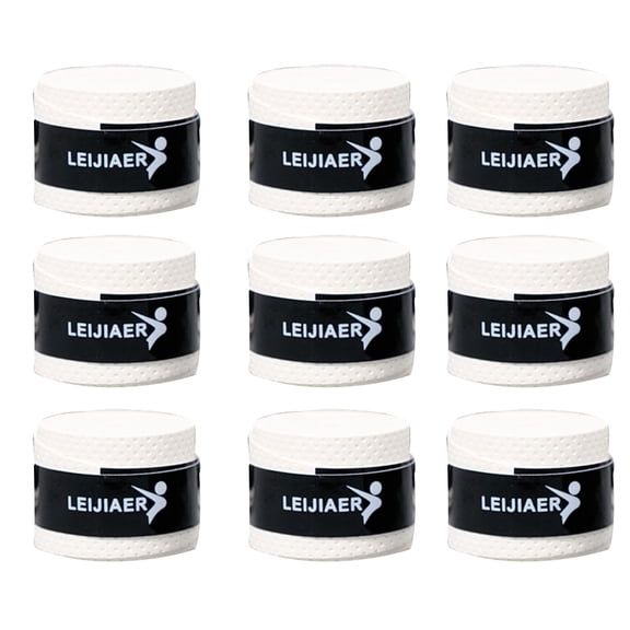 BESTYASH 10Pcs Tennis Grip Tape White PU Soft Anti Slip Overgrip for Badminton Pickball