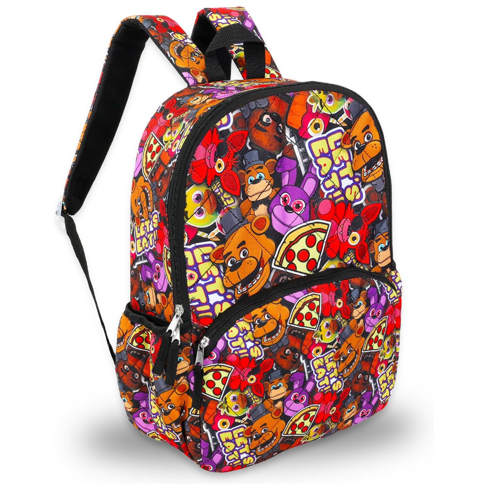Five Nights At Freddys 16" Backpack with All Over Print with Front Pocket