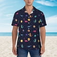 thumbnail image 4 of Lsque Space Dinosaur pattern Hawaiian Shirt for Men, Unisex Summer Beach Casual Short Sleeve Button Down Shirts-Small, 4 of 9