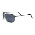 thumbnail image 3 of Mens Luxury Rimless Rectangle Oval Metal Rim Sunglasses Gunmetal - Black, 3 of 4