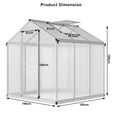 thumbnail image 6 of Ataucjin 4x6.25FT Aluminum Garden Greenhouse with Sliding Door, Roof Vent, and Drainage Gutter, Compact Walk-in Structure for Balcony & Patio Planting（ship in 2 boxes）, 6 of 7
