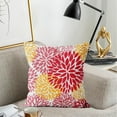 thumbnail image 2 of Pink Yellow Dahlia Pillow Covers 20x20 Set of 2, Preppy Geometric Floral Outdoor Throw Pillow Covers Spring Summer Pillowcase Modern Farmhouse Home Decorations Cushion Case for Living Room Bedroom, 2 of 5