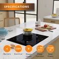 thumbnail image 3 of Equator 24" Electric Hybrid CERAMIC-INDUCTION 4 Burner Cooktop 9 Power 220V, 3 of 14