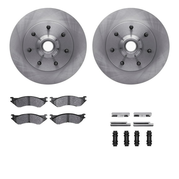 Dynamic Friction Company Front Brake Rotors with Ultimate Duty Performance Brake Pads includes Hardware 6412-54119
