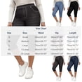 Aoochasliy Women's Faux Denim Casual Cropped Pants Elastic Stretch ...