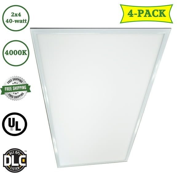 LED Trail GoldBeach LED Panel Light Multipack (4) 2x4 40-Watt 4000K AC100-277V