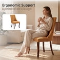 thumbnail image 3 of Fabric Dining Chairs Set of 2, LEGAHOME Upholstered Dining Room Chair with Solid Wood Leg, High Back Chairs for Dining Table, Kitchen Side Chairs, 300lbs Weight Capacity, Gold, 2Pcs, 3 of 8