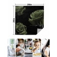 thumbnail image 4 of Sage Green Rose Cloth Napkins Set of 8 Reusable Dinner Napkins, Vintage Abstract Garden Flower Floral Black Cocktail Napkin Washable Table Napkins for Wedding/Holiday Party/Baby Shower 20"x20", 4 of 7