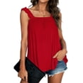 thumbnail image 2 of Blusa sin mangas con tirantes fruncidos, blusa informal con volantes y tirantes fruncidos para mujer, blusa sin mangas con volantes y tirantes fruncidos, la mejor en su clase, 2 of 6