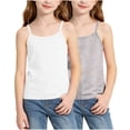 thumbnail image 5 of FSYBOA Girls Knitted Tank Tops, Breathable Casual 2 Piece Sleeveless Kids Summer Shirts White Size 12-13 T, 5 of 5