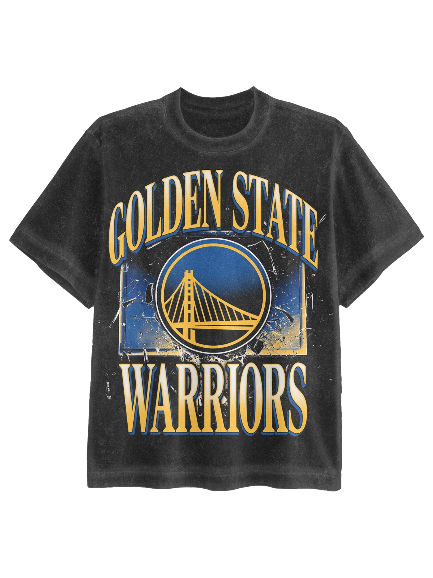 NBA Golden State Warriors Men's & Big Men's Front & Back Boxy Fit Mineral Wash Graphic T-Shirt, Sizes XS–4XLT, 2XB–5XB