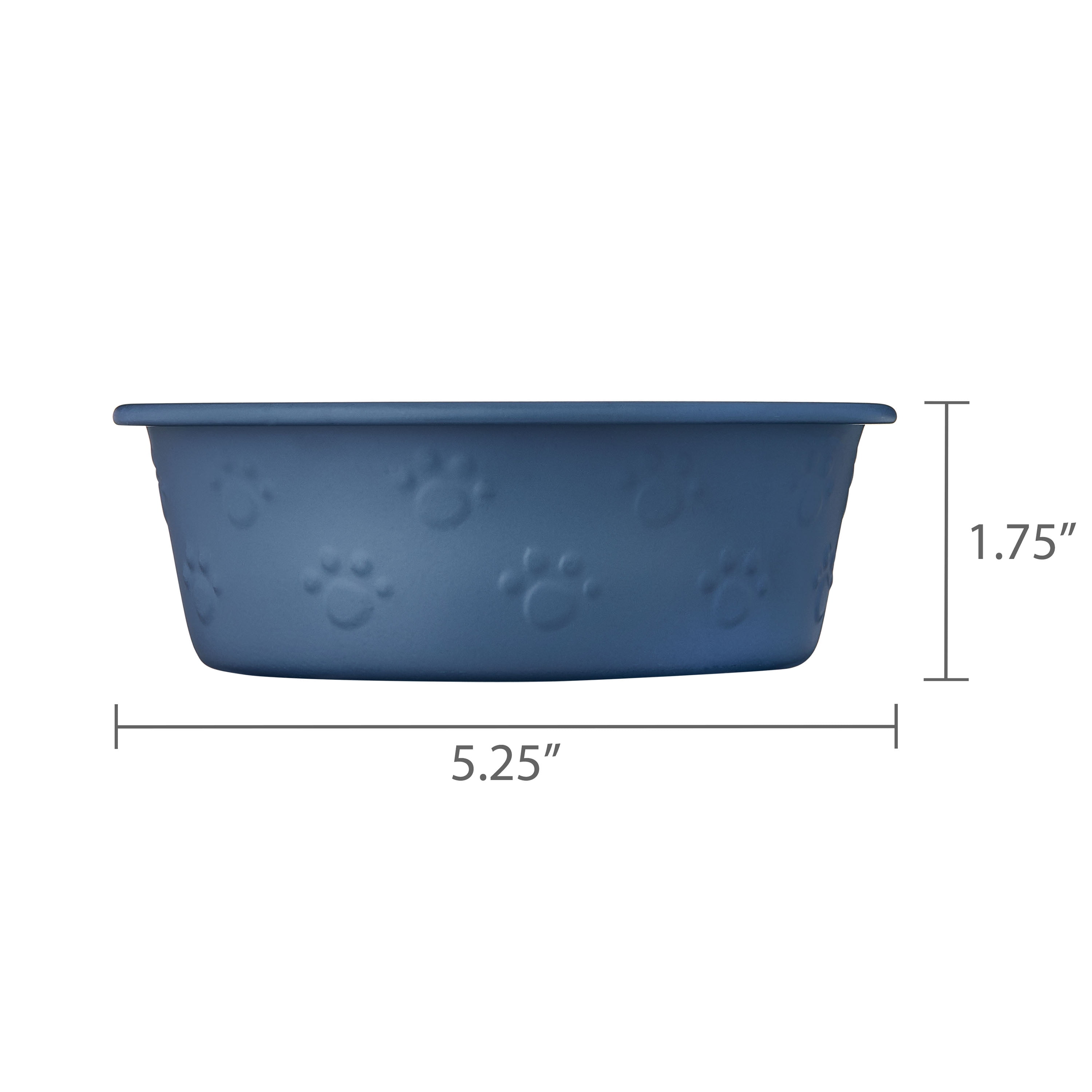 Vibrant Life Small Stainless Steel Embossed Dog Bowl, Blue Paws