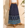 thumbnail image 4 of Weardear Women's Boho Floral Skirt Casual Elastic High Waist Maxi Skirts Flowy A Line Beach Long Skirt with Side Pockets, 4 of 7