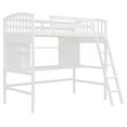thumbnail image 5 of Bed Frame Twin size Loft Bed with Storage Shelves, Desk and Ladder, White(OLD SKU: LT000140KAA), 5 of 8