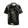 thumbnail image 2 of Balery Jellyfish Print Men's Hawaiian Shirts Short Sleeve Beach Shirt Relaxed Fit Vacation Button Down Shirts-X-Large, 2 of 9