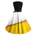 thumbnail image 3 of LOVZFMLL Robes Femmes Imprimé Rétro Patchwork Sans Manches Soirée Col Rond Fermeture Éclair Soirée Bal Robe Vintage, 3 of 3