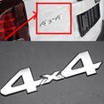 thumbnail image 4 of 2 uds Metal 4x4 coche maletero trasero portón trasero emblema insignia calcomanía pegatinas guardabarros SUV, plata, 4 of 5