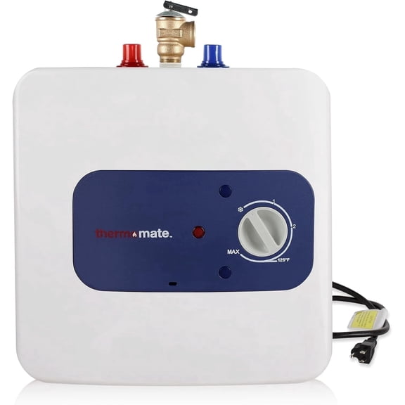 thermomate Mini Tank 1.32 Gal 1440W 120V Compact Element Point of Use Electric Water Heater,Wall or Floor Mounted,ES150,White