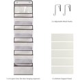 thumbnail image 5 of Over The Door Organizer Storage 6 Layers, Wall Mount Hanging Organizer with 5 Large Pocket Organizers and 3 Small Pockets for Baby Essentials, Toys, Cosmetics, and Sundries (Beige, 1 Pack), 5 of 7