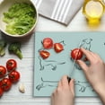 thumbnail image 3 of Dog Cutting Board, Digital Sketches of a Puppy Moving Around Scratching Simple Life Style Work, Decorative Tempered Glass Cutting and Serving Board, Large Size, White Black, by Ambesonne, 3 of 5