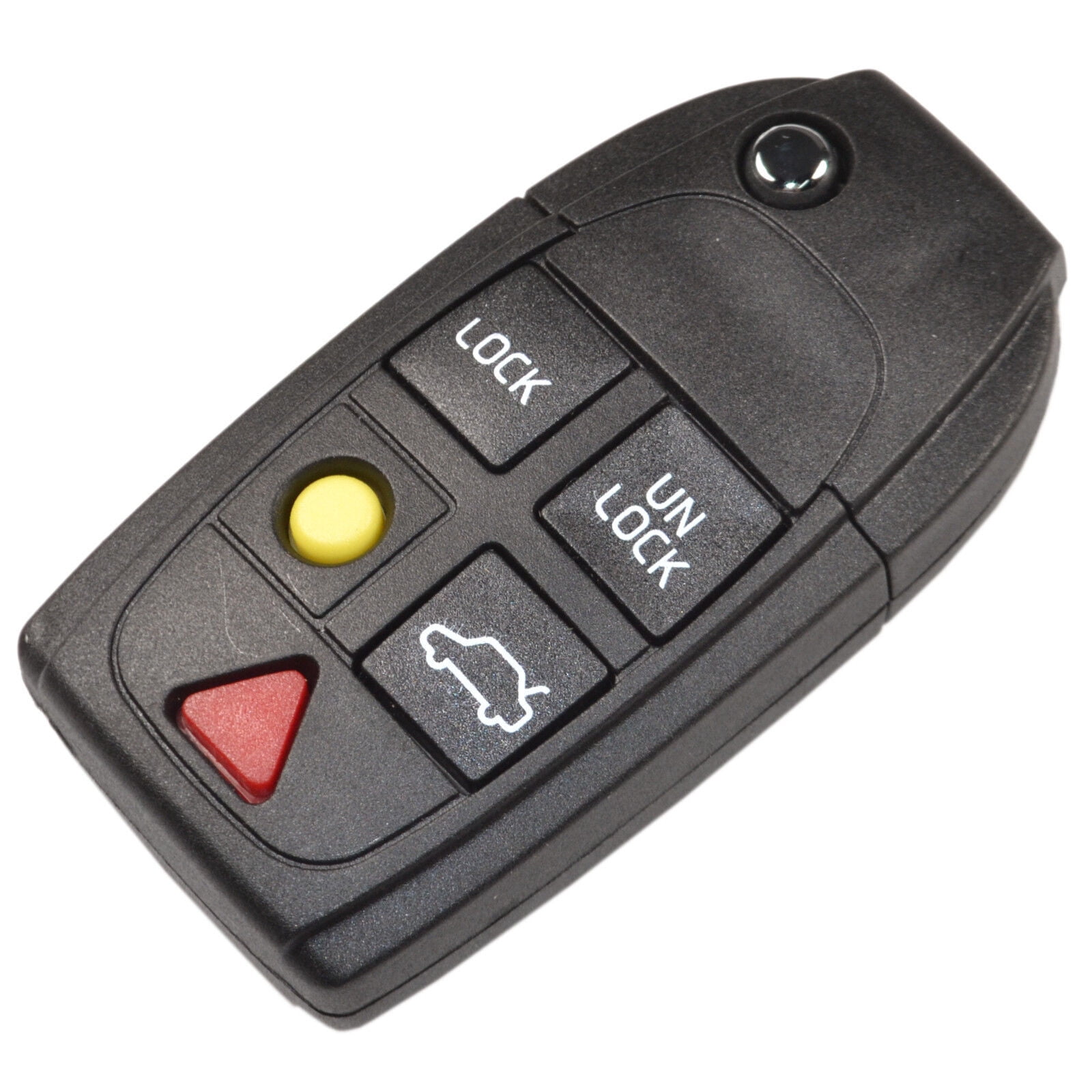 HQRP 2-Pack Remote Flip Folding Key Fob Shell Case Keyless Entry w/5 Buttons for Volvo XC90 2004 2005 2006 2007 2008 2009 2010 2011 2012 2013 2014