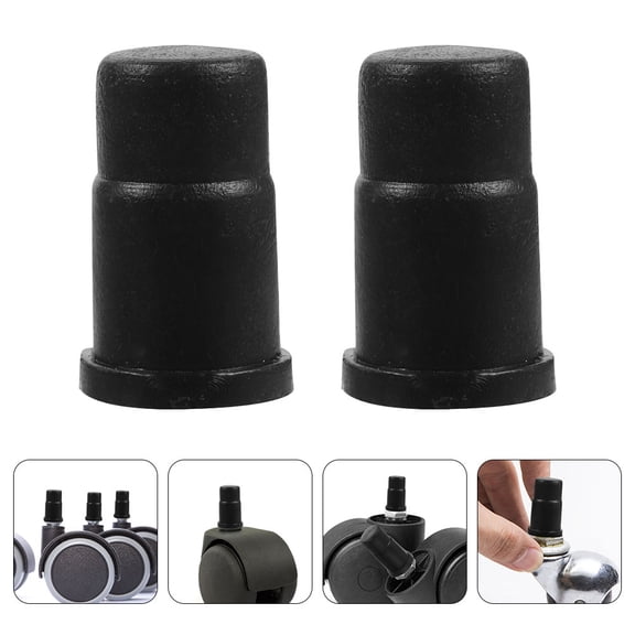 LOLIPPYY 50Pcs Swivel Caster Socket Black ABS Sleeve Inserts for Secure Furniture Wheel Mounting