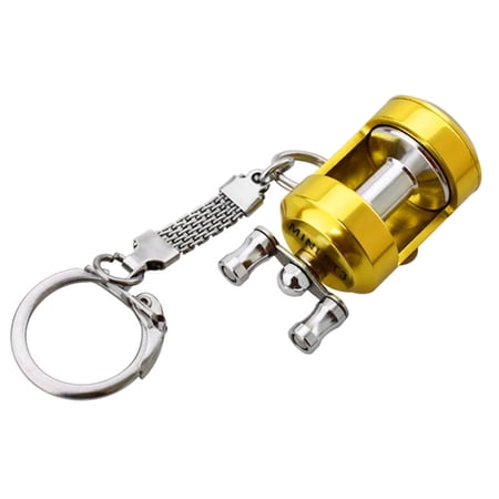 Fishing Accessories Tools Metal Fishing Wheel Decoration Pendant Mini Fishing Reel Can Shake Key Chain Small Gift